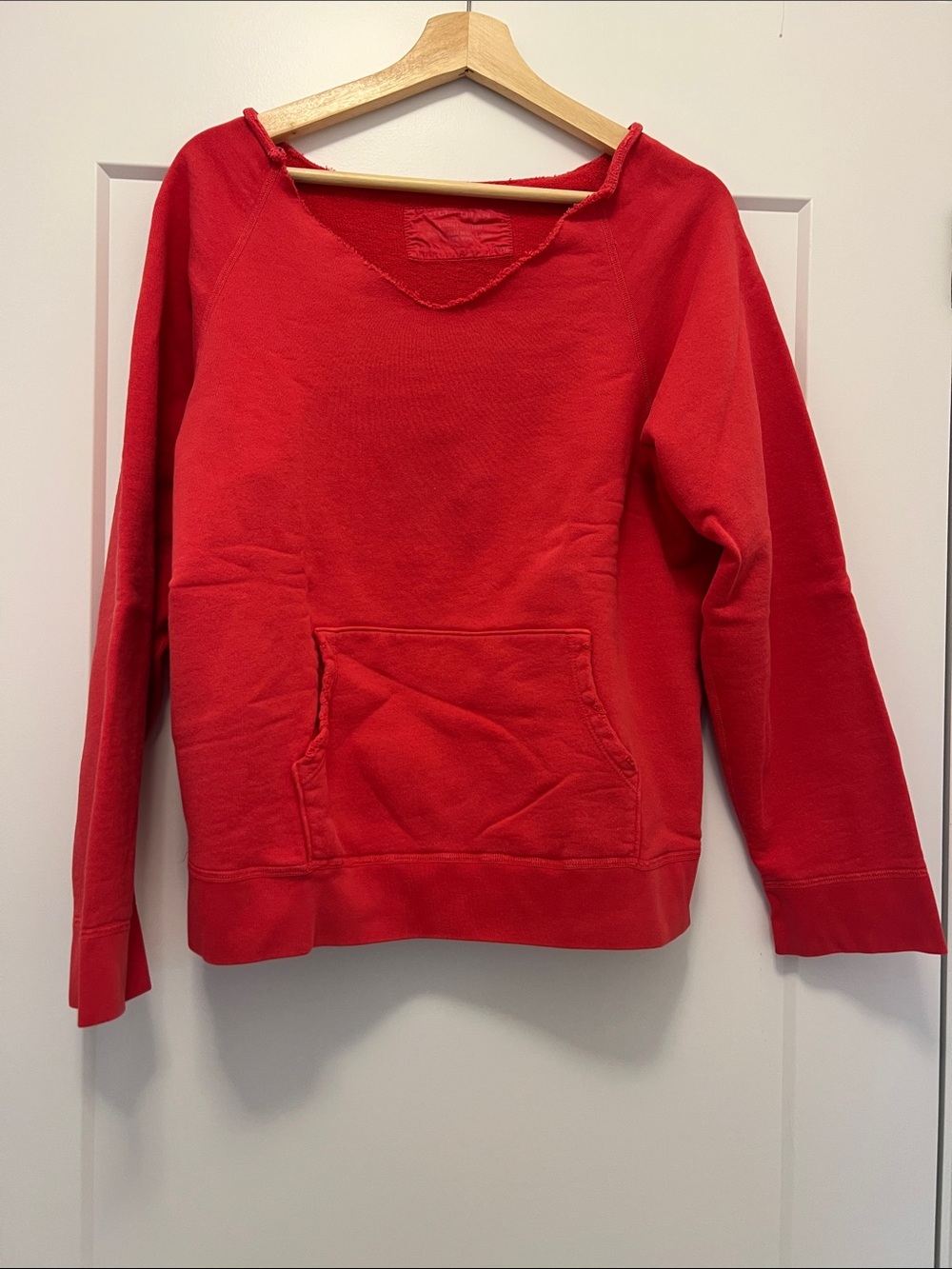 Nili Lotan Red Distressed Crewneck Sweatshirt